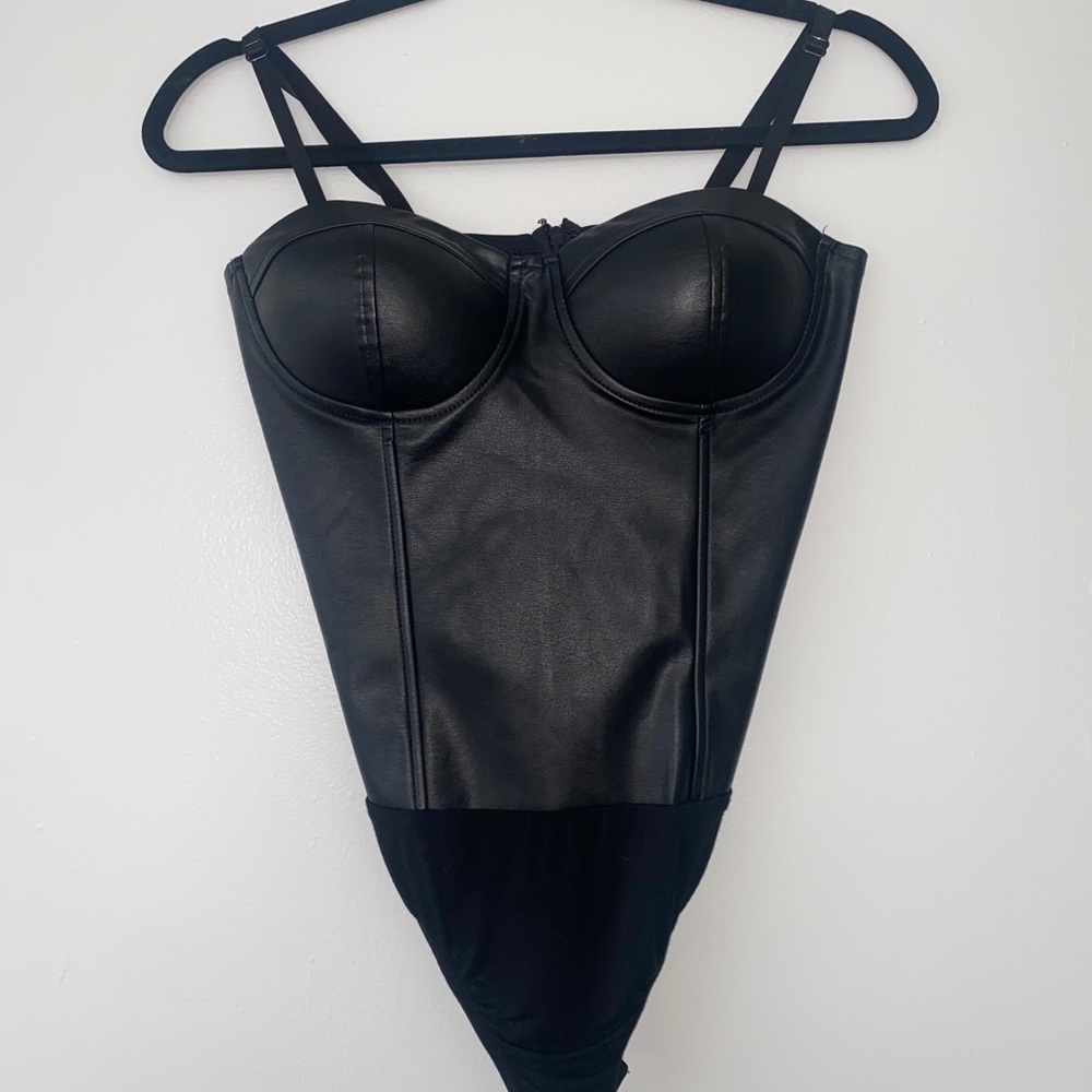 Vegan Leather Black Bodysuit. Very comfortable.